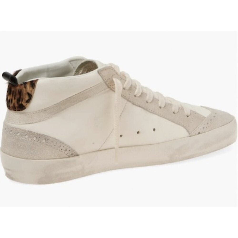 GOLDEN GOOSE Mid Star Sneaker (Women) in White/ Platinum/ Leo Size 9US / 39EU - Picture 2 of 15